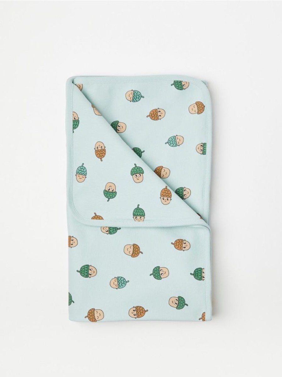 Baby Lindex  | Taeppe Med Print Turkis (Light Dusty Turquoise)