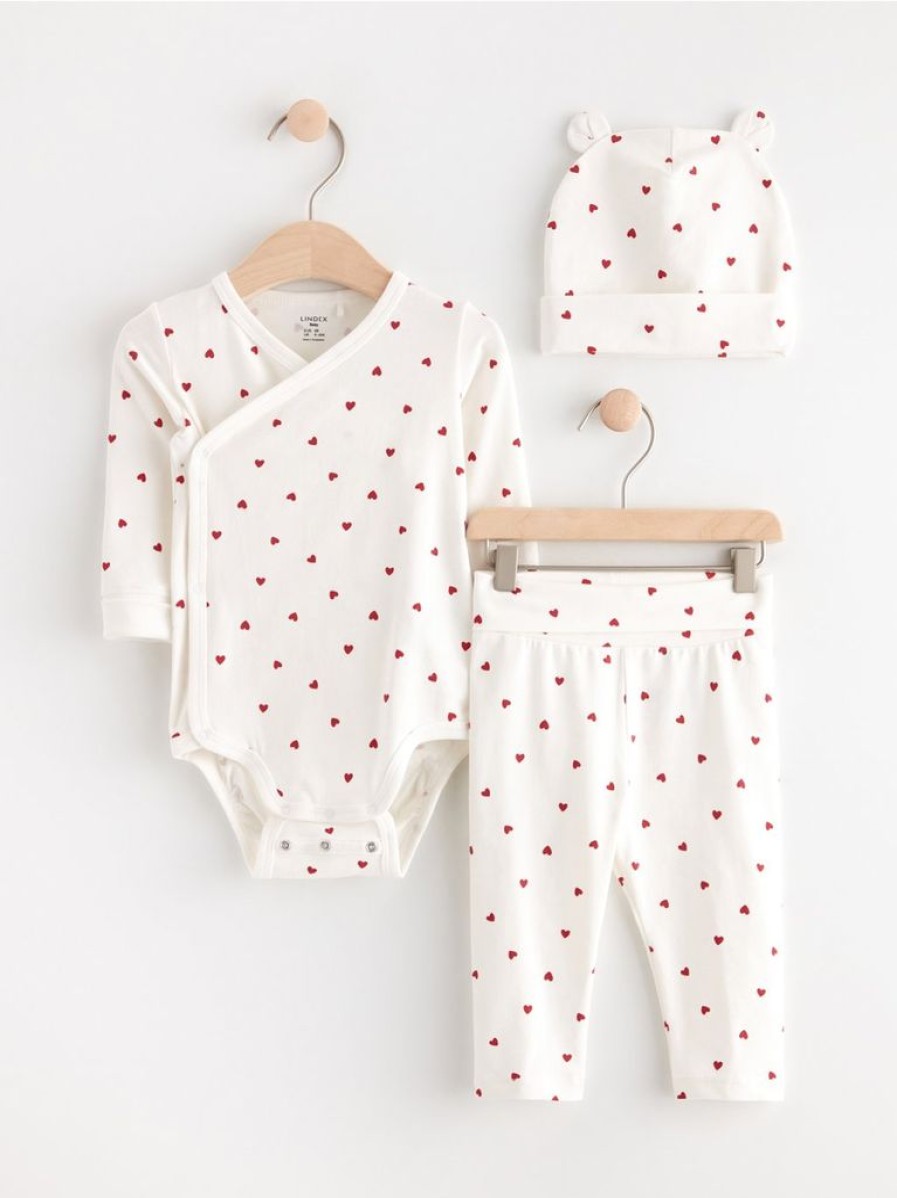 Baby Lindex  | 3-Pak Starter Kit Hvid (Light Dusty White)
